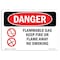 Signmission Safety Sign, OSHA Danger, 3.5" Height, 5" Width, Flammable Gas Keep Fire Or Flame Away, Landscape OS-DS-D-35-L-1235 - alternate 1